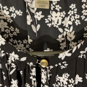 Black and White Floral Blouse